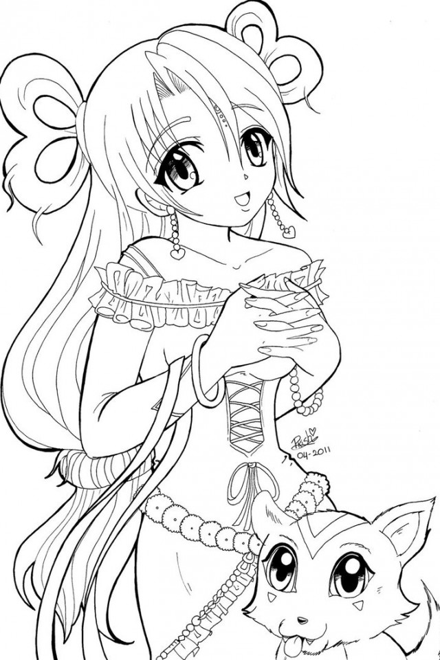 Plansa de colorat cu Anime 69 75